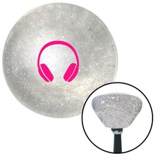 Pink Headphones Clear Retro Metal Flake Shift Knob w/ M16x1.5 Insert Shifter