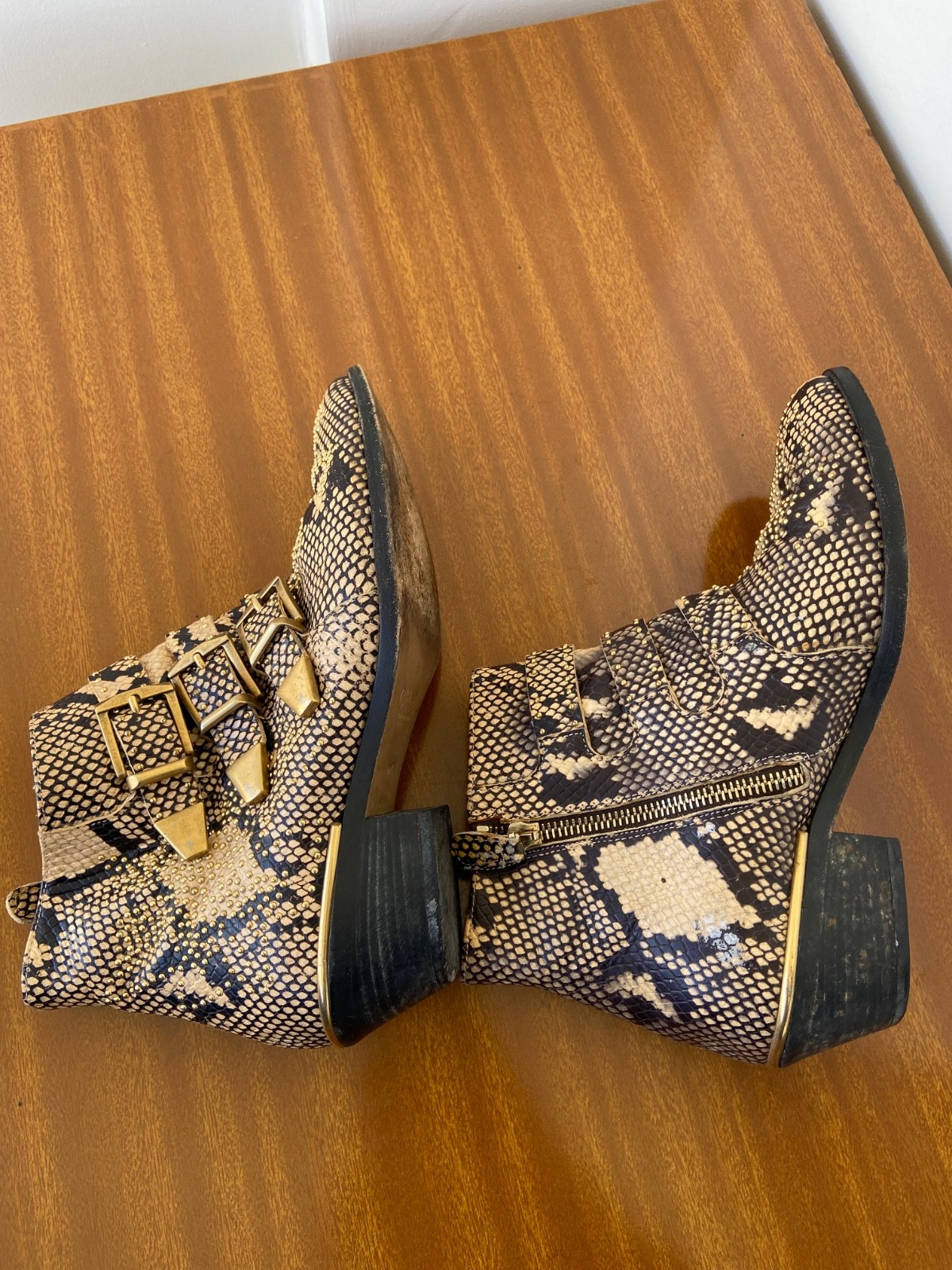 Chloe susanna python-embossed studded leather ank… - image 14