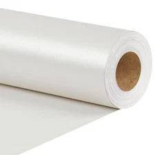 LaRibbons White Wrapping Paper, Mini Roll-17 Inch x 33 Feet, Solid Color Pear...