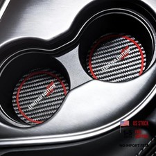 Car Cup Storage Holder Coaster Mat for Dodge Carbon Leather