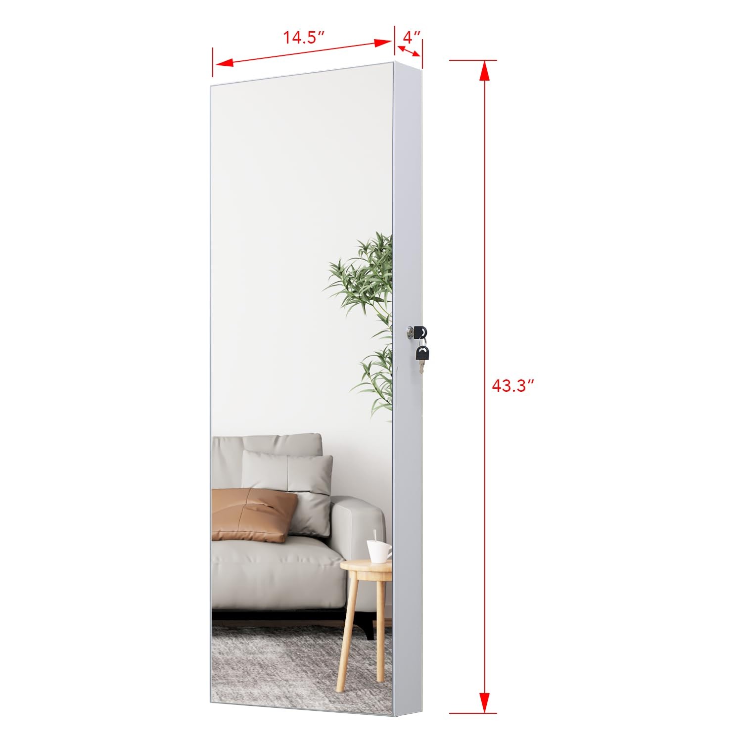 LED Jewelry Cabinet Armoire Organizer,Wall/Door Mount Jewelry Organizer and S... thumbnail 5