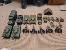 Marx Toy Soldiers Timmee Vehicles Tank Cannon Jeep  Raft Army Men 1960s 1970s