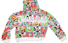 Disneyland Logo Sweatshirt Hoodie Cropped Block Character Jacket Pockets Medium