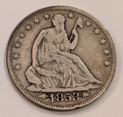 1853-P and 1854-P 50C Seated Liberty Half Dollar Lot VF/XF+ 90% Silver