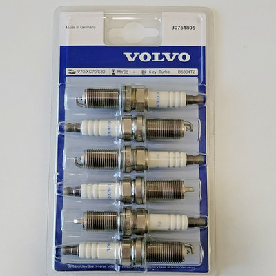 Genuine Volvo Spark Plug Set of 6 - OEM 30751805 S80 XC60 XC70 V70 T6