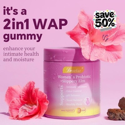 Women's Probiotic Leefar Slippery Elm Pineapple 60 gummies NEW