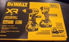 DEWALT 20V MAX XR Hammer Drill & ATOMIC Impact Driver Kit Batteries DCK2050M2