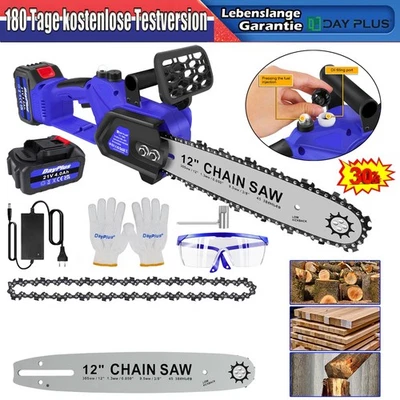 DAYPLUS Akku-Kettensäge 5000W Schnittgeschwindigkeit, bürstenloser mit Akku & Ladegerät