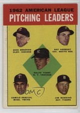 1963 Topps League Leaders Ralph Terry Dick Donovan Ray Herbert Jim Bunning 0z0n
