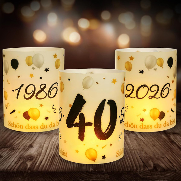 12 Windlicht Tischdeko 40 Geburtstag, Seutgjie 40. Geburtstag Hochzeit JubiläUm-image