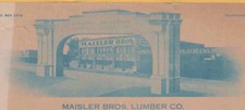 1925 MAISLER BROS. LUMBER CO. LETTERHEAD/BILLHEAD FRESNO, CA GRAPHICS!
