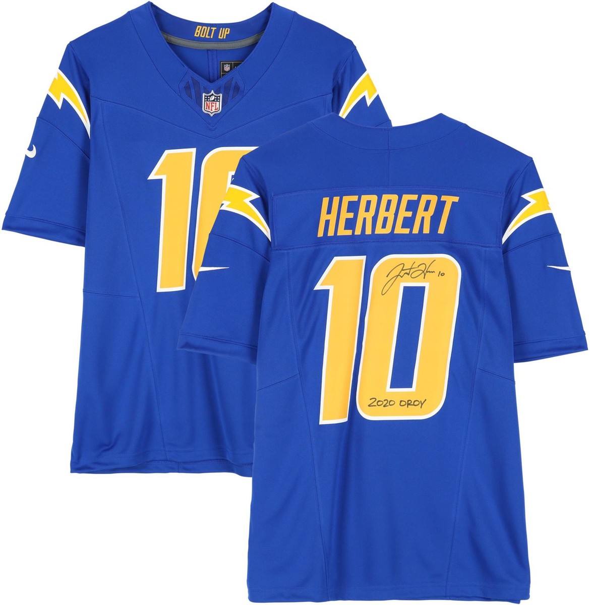 Justin Herbert Los Angeles Chargers Signed Nike Vapor Fuse Limited