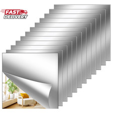 12Pack Acrylic Flexible Mirror Sheets,12X12 Inch Self-Adhesive Mirror Tiles,Squa