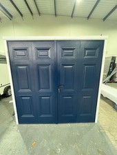 Novoferm Regency Design side hung garage door in Steel Blue FULLY FITTED