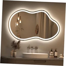  Irregular Led Backlit Bathroom Mirror 24 x 36"L x 24"W Front Light and Backlit