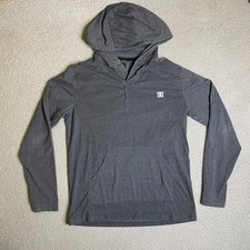 DC Shoe Co USA Hoodie Mens Medium Gray Button Pullover Pocket Skating Casual