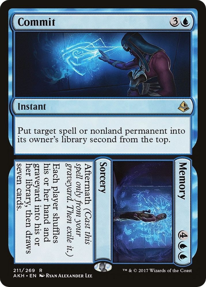 2017 Magic: The Gathering Amonkhet Commit Memory (#211, Foil, R, Lightly Played)