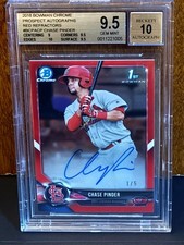 2018 Bowman Chrome Chase Pinder 1st Bowman Red Refractor Auto BGS (9.5/10) 1/5