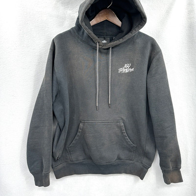 100 Thieves Hoodie Men M Grunge 2020 Season Pullover Sweatshirt Streetwear Faded