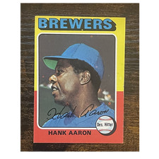 Topps 1975 Hank Aaron Milwaukee Brewers MLB #660 Baseball Card Base Set