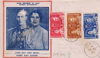 St. Kitts 1937 George VI Coronation Registered First Day Cover to Jamaica