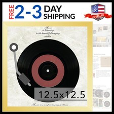 Wood Vinyl Record Frame for the Wall, Display 12.5x12.5 Album Cover and 12x12...