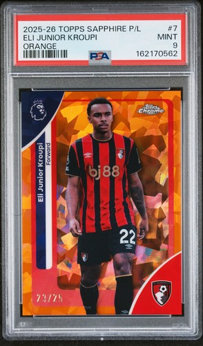 Eli Junior Kroupi [Orange Sapphire] #7 2026 Topps Chrome Premier League card