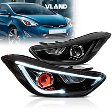 Vland Drl Projector Headlight For 11-16 Hyundai Elantra Md Avante Red Demon Eyes Vland Drl Projector Headlight For 11-16 Hyundai Elantra Md Avante Red Demon Eyes
