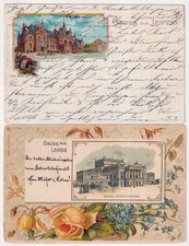 2  LITHO   Gruss aus       LEIPZIG      1900  und  1902