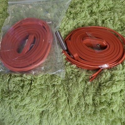 Red Electric Heating Cable Strip for Floor or Pipe, Rubber Material, Set of 2
