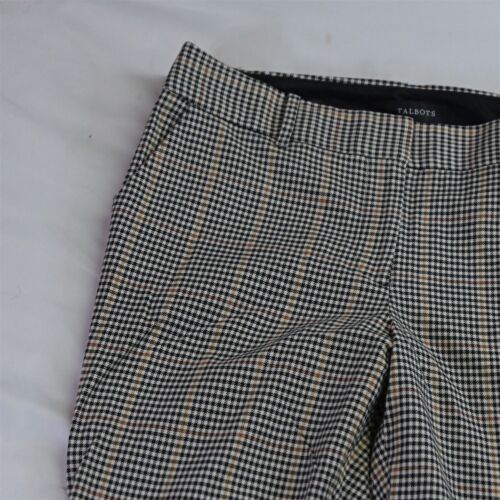 Talbots 12 Brown Plaid Hampshire Straight Ankle Dress Pants - Picture 2 of 5