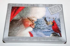 Pinecone Design 16 Ct Christmas Sparkling Santa Greeting Cards - Pick Your Style