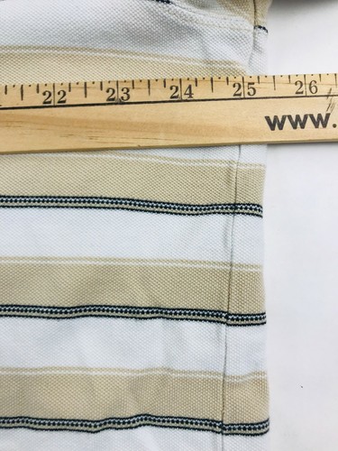 Field Gear Shirt Men's Size XLT (XL-Tall) Brown White Striped Short Sleeve Polo - Picture 3 of 5
