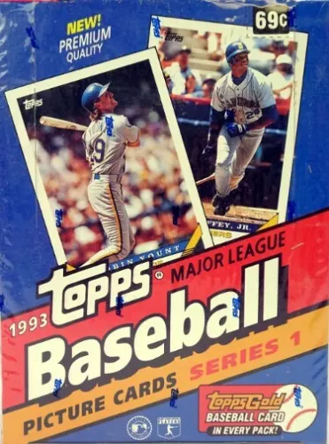 1993 Topps Series 1 Baseball Factory Sealed Box (36 Packs/15 CPP/Gold)  Jeter RC