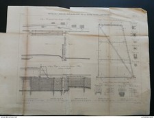 ANNALES PONT et CHAUSSEES - Plan d'ouvrages mobiles des barrages déversoirs 1883