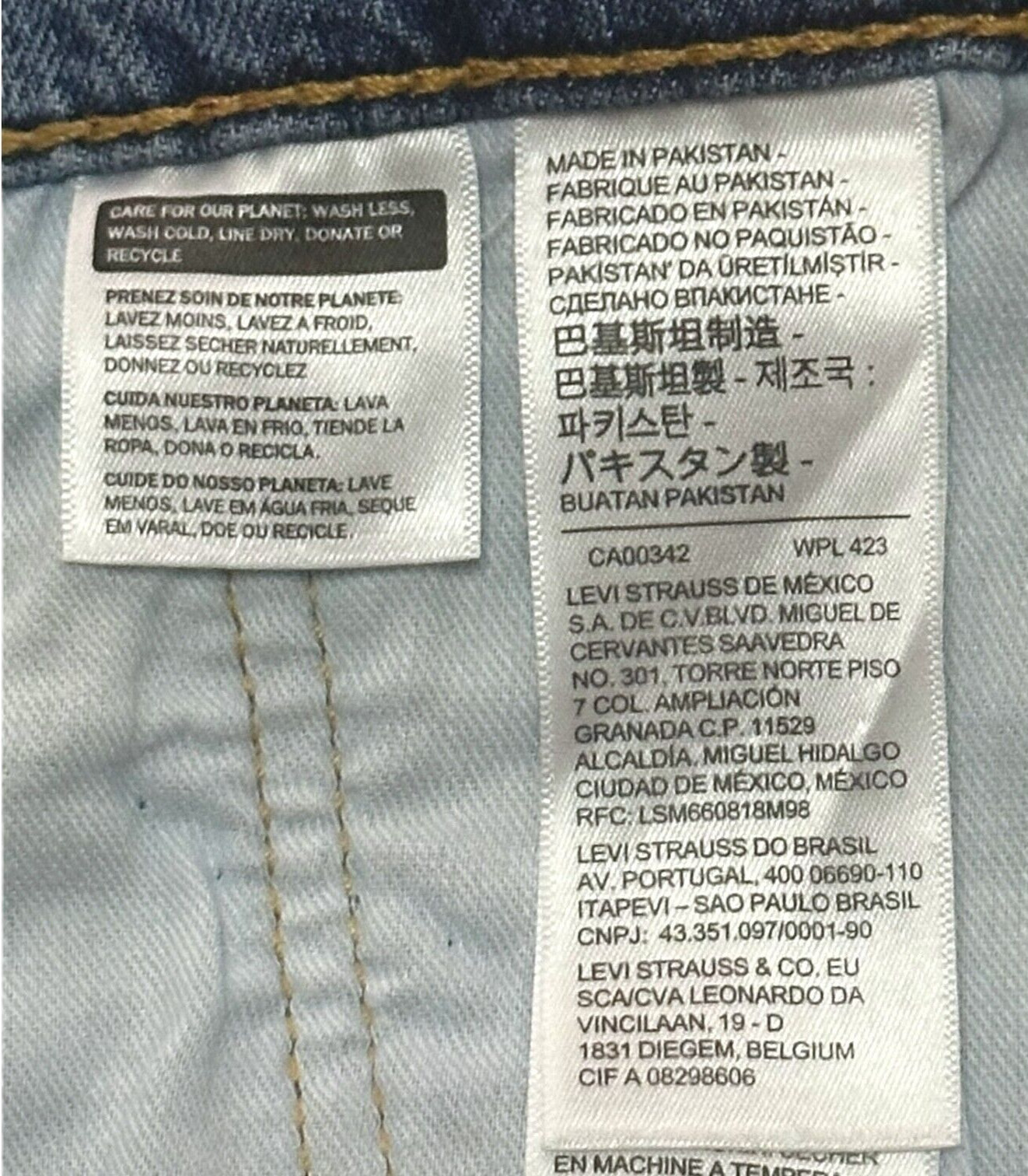 LEVI'S 514 Straight Mid Rise Jeans Straight Leg Denim Baggy Medium Wash 40x30 thumbnail 10