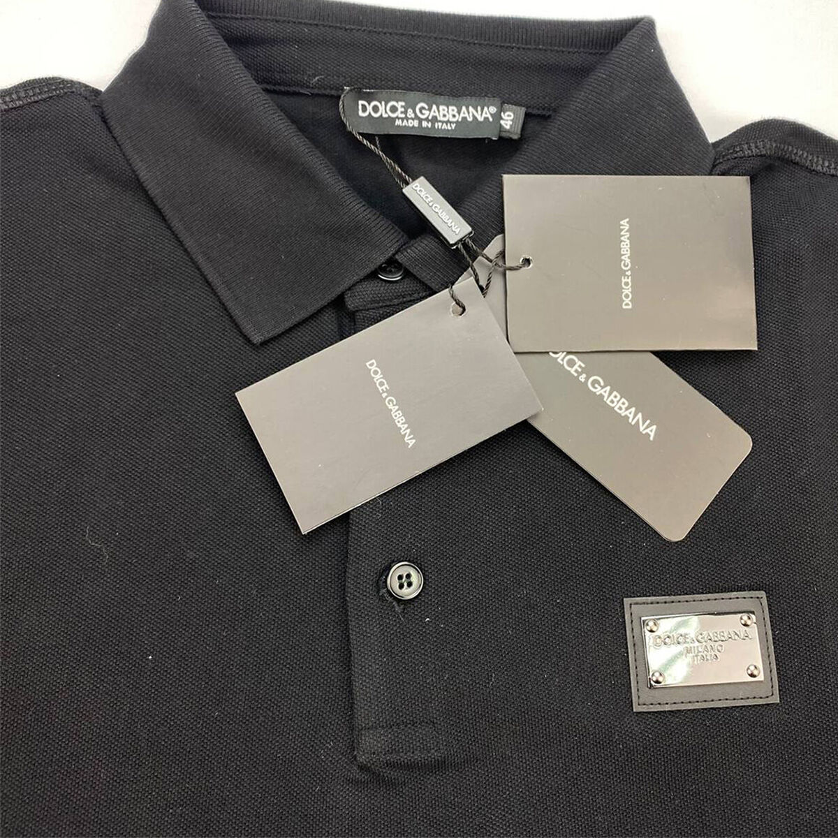 Dolce & Gabbana Men Plaque Polo Shirt T-shirt Short Sleeves Dolce & Gabbana Men Plaque Polo Shirt T-shirt Short Sleeves