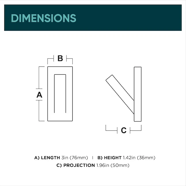 Box of 5 Brainerd 3" Angled Post / Wall Hook, Matte Black, 35lb Capacity, New S4 Foto 4 de 4