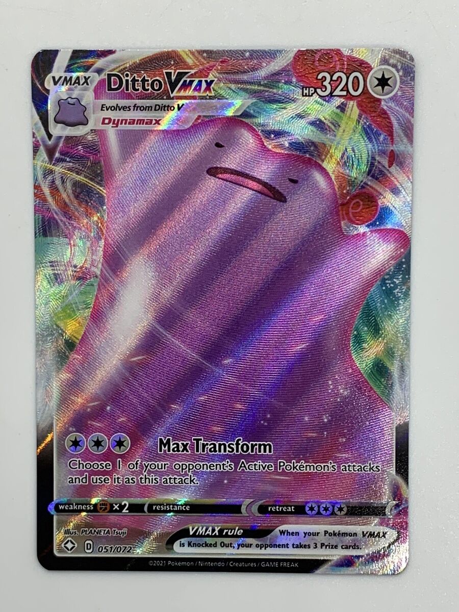 Pokemon Ditto VMAX 051/072 Full Art Ultra Rare Shining Fates Pokemon Ditto VMAX 051/072 Full Art Ultra Rare Shining Fates