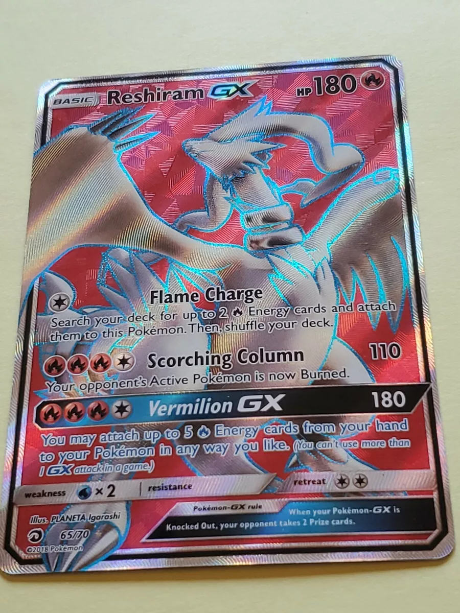 Reshiram GX Full Art Rare - Dragon Majesty - Pokemon 65/70 N/M