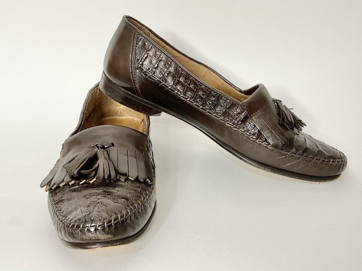 Bruno Magli Crocodile Dress Shoes Vintage Bruno Magli Exotic Caiman Crocodile 9.5... | Depop main image 3