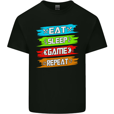 Eat Sleep Game Lustiges Gamer Gaming Kinder T-Shirt Kinder