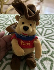 Disney Store Cowboy Pooh 8  Mini Bean Bag Plush Winnie The Pooh Western With Tag