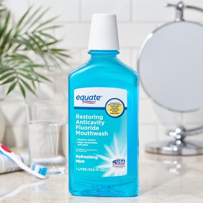 EQUATE REFRESHING MINT RESTORING ANTICAVITY FLUORIDE MOUTHWASH 
