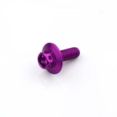 Aluminium Race Großkopfschrauben M5 x 0,8 mm x 16 mm (12 mm Flanschdurchmesser) violett
