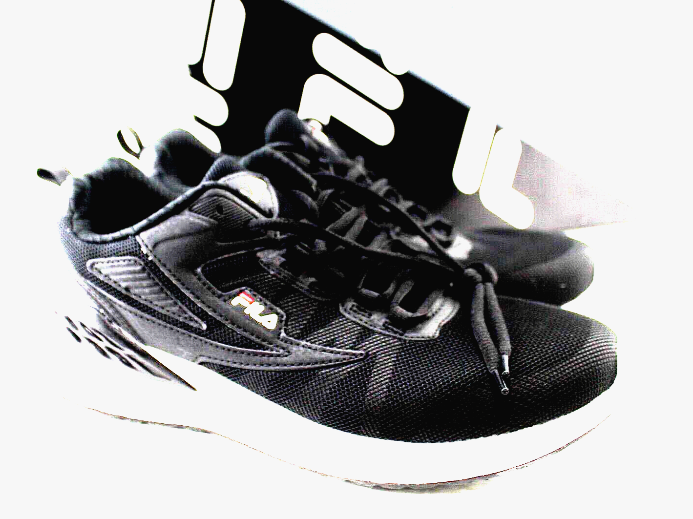 SAOLA Scarpe da ginnastica uomo Fila stile Winspeed nere taglia 11M con lacci NUOVE