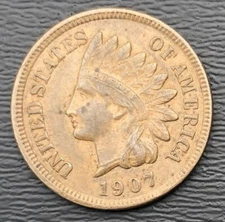 1907 INDIAN HEAD Cent VERY NICE FULL LIBERTY - 4 DIAMONDS - (HIGH GRADE) e64