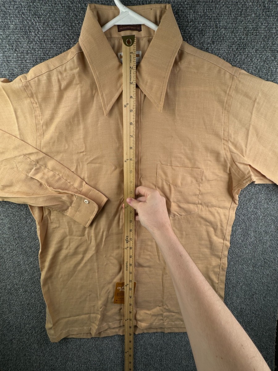 VTG NOS Gant 60s 70s Beige Button Up Shirt Point Collar Large 16
