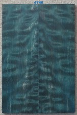 Stabilized Blue Quilted Curl Maple knife scales 4740, gun grips, micro lumber