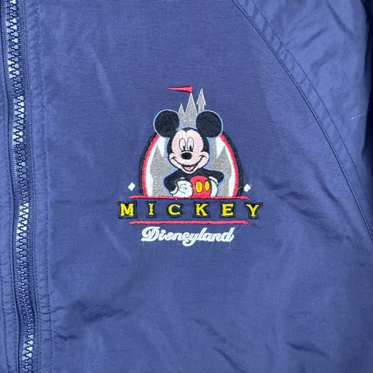 ディズニー Mickey & Co. ベースボール ジャケット L Disneyland Resort 1955 Mickey Mouse Jacket Small Blue Hooded